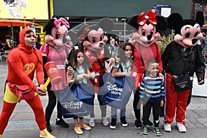 Costumed characters at Times Square, in Manhattan, New York City