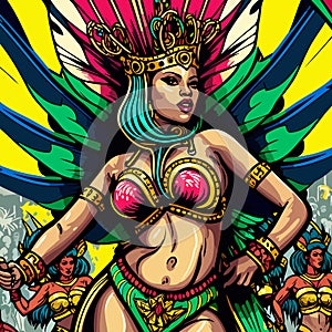 Costumed fictional character representing a fictional samba school