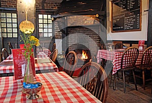 Cosy fire restaurant photo