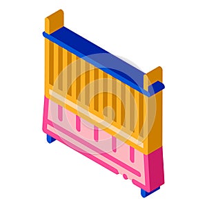 Cot Baby Bed isometric icon vector illustration