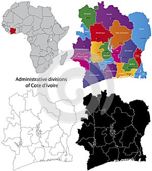 Cote d'Ivoire map photo