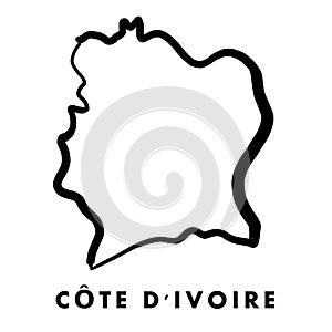 Cote d`Ivoire map outline