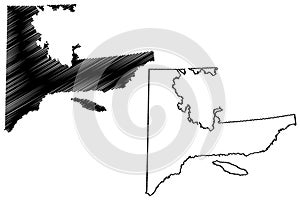 Cote-Nord Administrative region (Canada, Quebec Province, North America) map