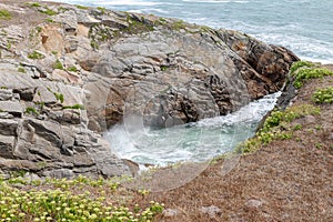 Cote Sauvage - wild coast of the peninsula of Quiberon, Brittany, France photo