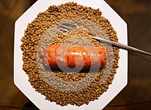 cotechino and lentils dish
