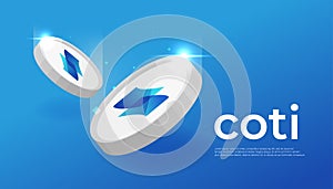 Coti coin cryptocurrency concept banner