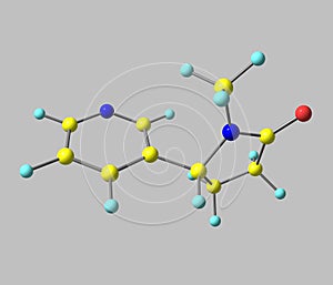 Cotinine molecule isolated on grey