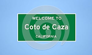 Coto de Caza, California city limit sign. Town sign from the USA photo