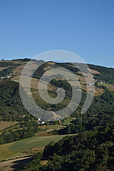 Coto Village In The Mountains Of Galicia Full Of Valleys Pine Forests Meadows And Forests Of Eucalyptus In Rebedul. August 3, 2013