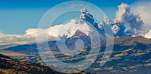 Cotopaxi volcano eruption in Ecuador, South photo