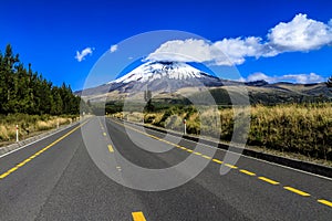 Cotopaxi volcano national park road