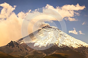 Cotopaxi volcano spews ash and smoke photo