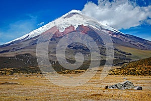 Cotopaxi volcano on a sunny day