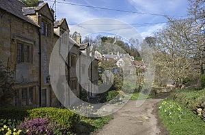 Cotswold cottages at Blockley, Gloucestershire