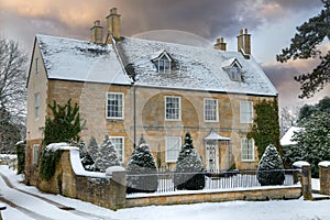 Cotswold home with snow photo