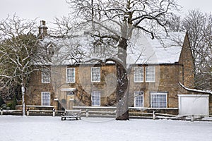 Cotswold house in winter photo