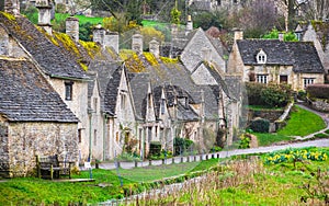 Cotswold stone cottages Arlington Row in Bibury, England