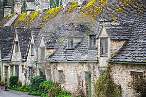 Cotswold stone cottages Arlington Row in Bibury, England