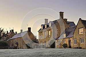 Cotswold village at dawn, England