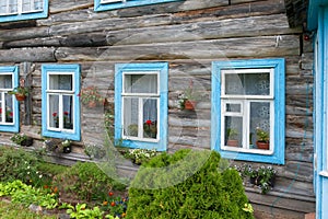 The windows of the old house photo