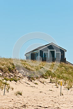 Cottage on a beachfront of a barrier island