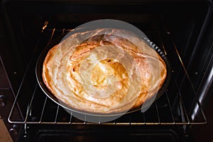 Cottage cheese casserole in the oven