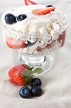 Cottage cheese with fresh berries