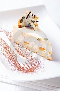 Cottage cheese and fruit cake