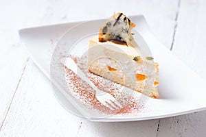 Cottage cheese and fruit cake