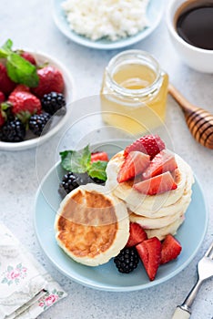 Cottage Cheese Pancakes, Curd Fritters, Syrniki