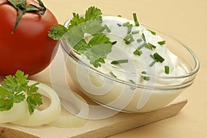 Cottage cheese with tomato