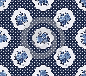 Cottage chic roses pattern