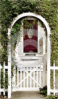 Cottage Door and arbor