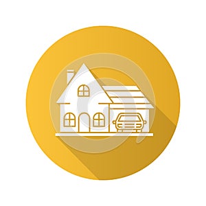 Cottage flat design long shadow glyph icon