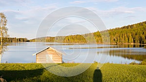 Cottage, lake and forest.