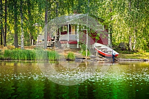 Cottage by the lake in rural Finland