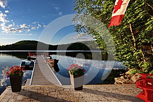 Cottage lakeside dock.