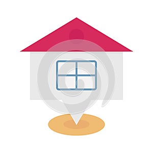 Cottage Line vector icon which can easily modify or edit photo