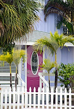 Cottage with pink door