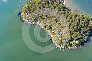 Cottage Point Ku-ring-gai area Northern Sydney Australia wharfs and boats