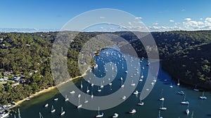 Cottage Point Ku-ring-gai area Northern Sydney Australia wharfs and boats