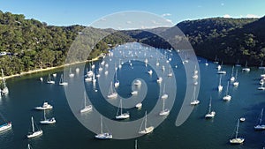 Cottage Point Ku-ring-gai area Northern Sydney Australia wharfs and boats