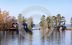 Cottage on stone small island