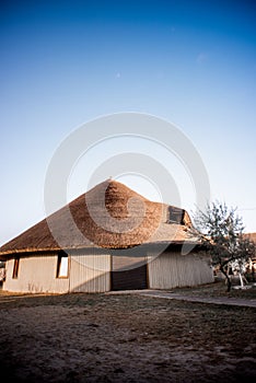 Cottage with thatched roof Camping in the Danube Delta