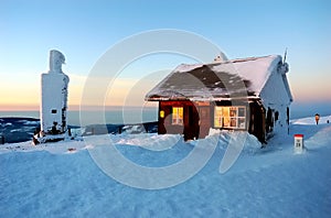 Cottage in the top - sunset