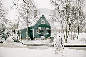 A cottage in winter