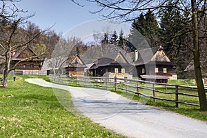 Cottages in countryside