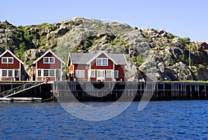 Cottages on island Skrova in Norway