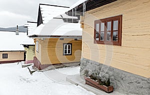 Cottages in village Vlkolinec, Slovakia