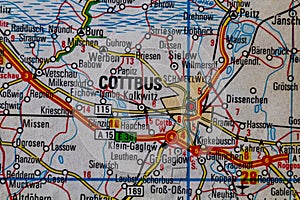 Cottbus, Germany, on a road m
